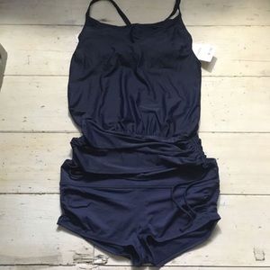 Athleta 34dd Navy Blue scrunch bikini